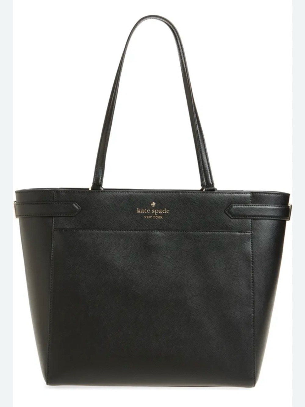 Kate Spade New York Black Saffiano Leather Tote Bag Classic Work Shoulder Bag